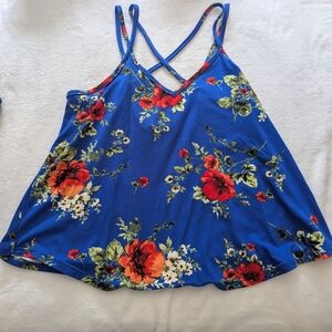 Floral Blue Women's Top